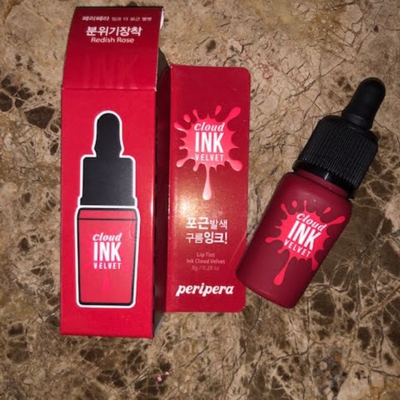 🔥 2/$30 BNIB PERIPERA Cloud INK Velvet Lip Lacquer Lip Tint (NO.5 Redish Rose) - Picture 2 of 3